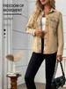 Versatile High-Stretch British Style Utility Pocket Denim Jacket
