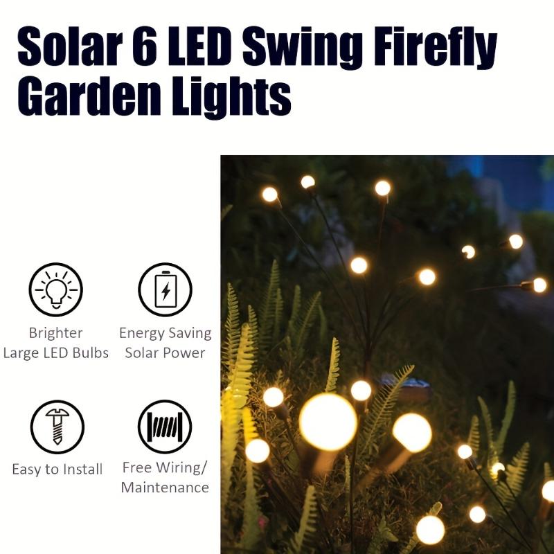 Solar Powered Garden Floor Lights, Star Burst Flickering Firefly Lights, Outdoor Courtyard Christmas Party Decorations