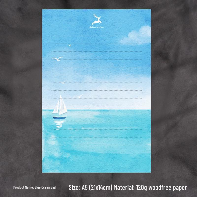 Romantic Western-Style A5 Love Letter Paper - Lined & Thickened Manuscript Sheets