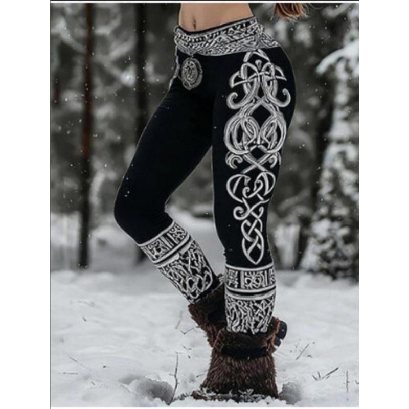 Vintage 3D kötött leggings nőknek gótikus mintával magas derék szűk nadrág Y2K punk utcai viselet rugalmas karcsúsított nadrág