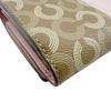 COACH compact Op art PVC Bifold Wallet beige PVC Used