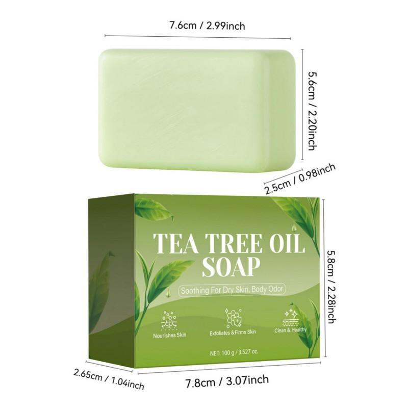 Tea Tree Olje Såpebar for Akne og Fet Hud - Antibakteriell, Dyprensende porer, med Kokos- og Olivenolje - Bekjemper Urenheter, Svarte Prikker og Kroppslukt