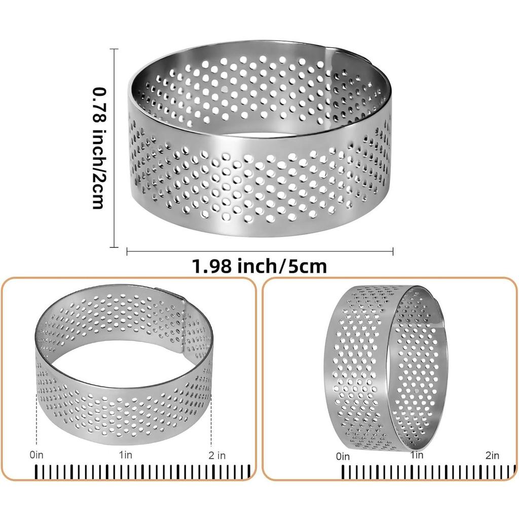 Stainless Steel French Perforated Tart and Cake Mousse Ring