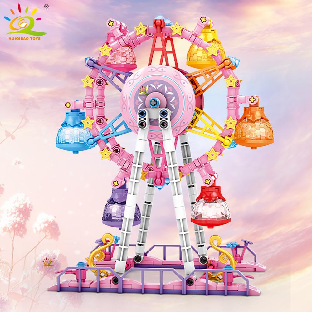 Non-Toxic Moc Cute Ferris Wheel Building Block Model Brick Diy Construction Toy For Children Desk Decor.