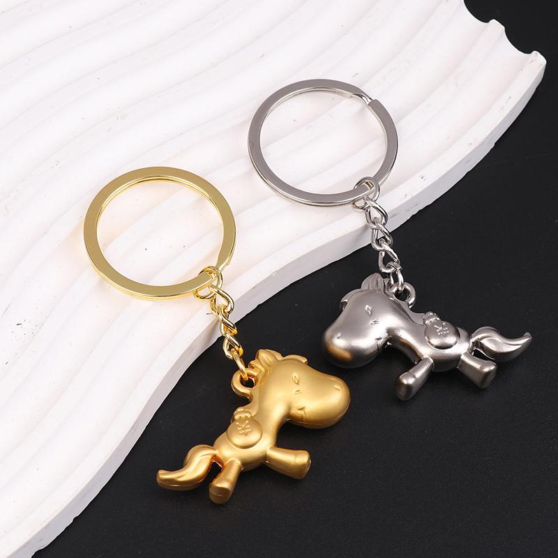 2026 Zodiac Year Of The Horse Metal Keychain Backpack Lucky Horse Pendant Keyring Badge Key Chain Gift