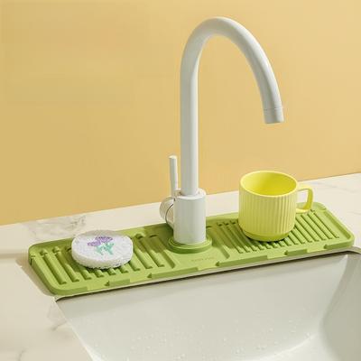 Tappetino in Silicone per Rubinetto Paraspruzzi per Lavello, Saponiera Drenante, Protezione per Piano Cucina