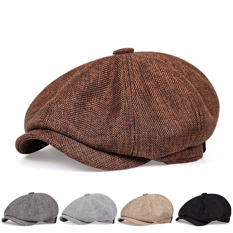 

New Men Casual Newsboy Hat Spring Summer thin retro beret Hat wild casual Hats unisex octagonal Cap Fashion Hip Hop Caps gorras One Size