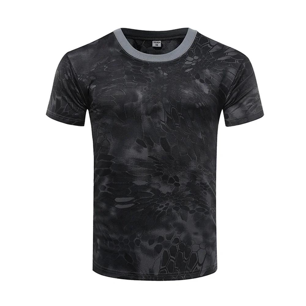 Camouflage 3D T-shirt for Men's Outdoor Fashion Casual Round Neck Short Sleeved Summer Street Outdoor Sports T-shirt