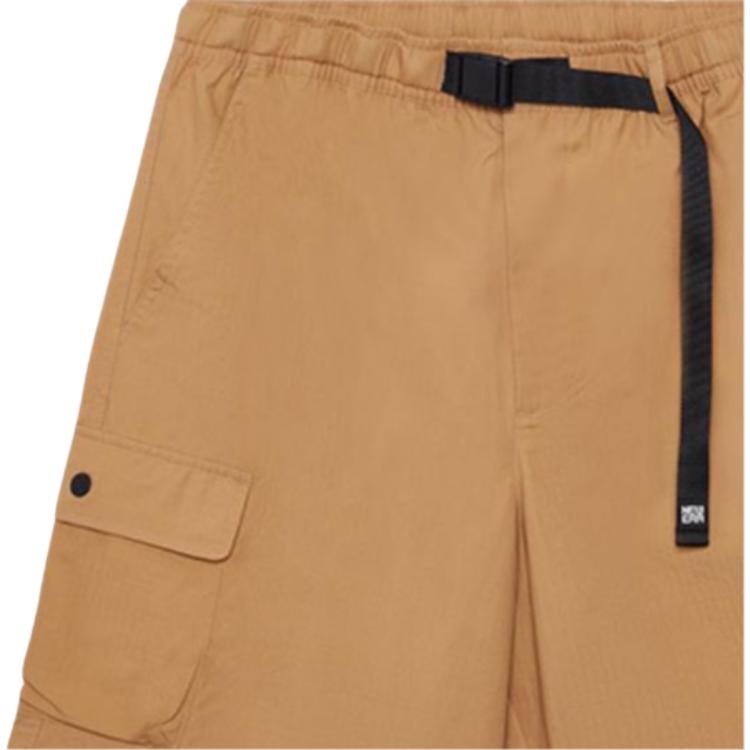 New Era Summer Picnic Woven Loose Solid Color Belt Design Five-Point Cargo Shorts Unisex shorts Khaki 14341251
