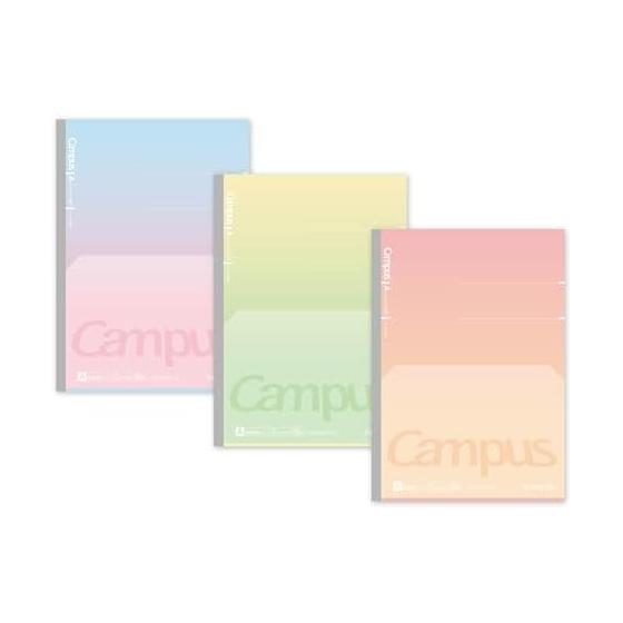 KOKUYO Note Campus Flat Comfortable Notebook Semi-B5 Dotted A-lined Positive & Relax 3-Book Pack NO-FL3CAT-L2X3