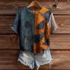 Women's Cute Sweater Knitted Fashion Casual Round-neck Short-sleeved  Cozy Print Top