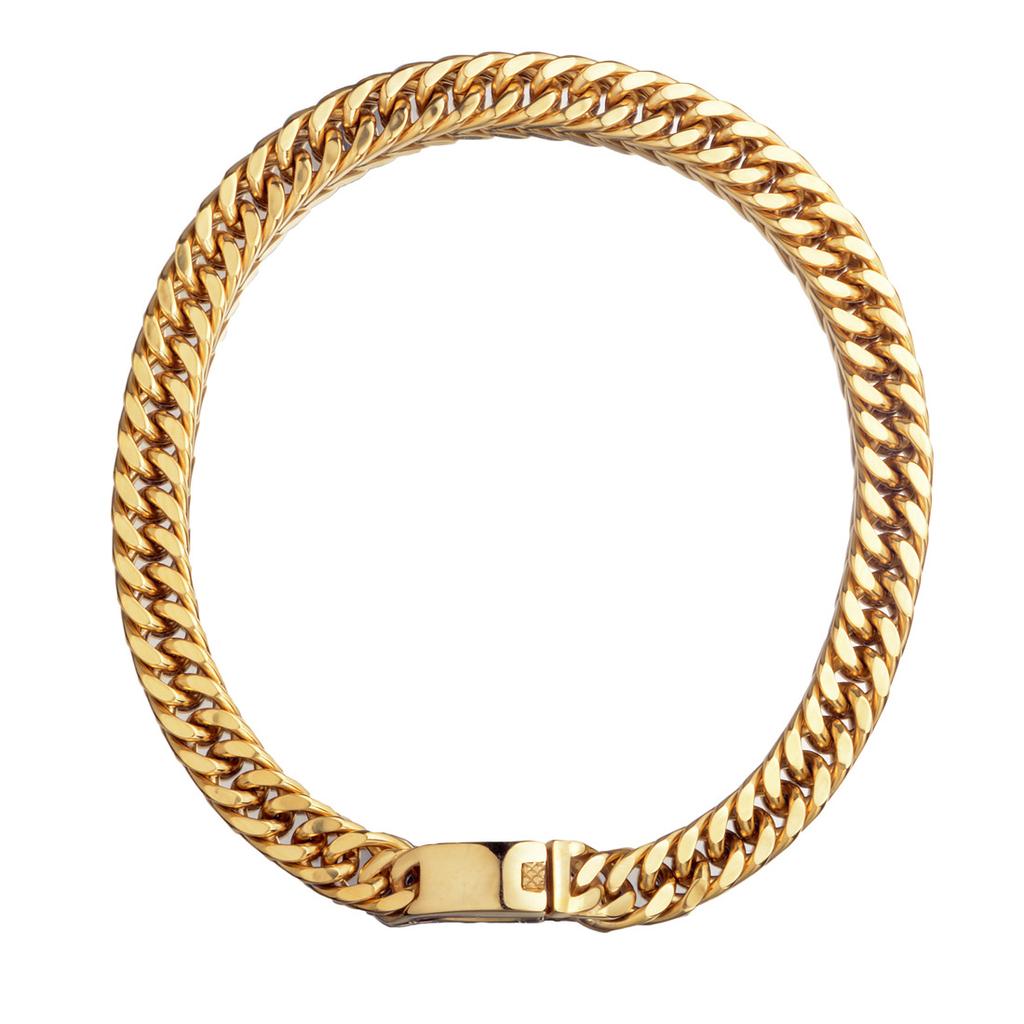 European and American fashion single item necklace stainless steel double woven Cuban chain niche personalized men's jewelry accessories