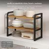 3Tier Kitchen Counter Organizer, Adjustable Shelf Rack, metal and wood Storage, Cabinet, toolfree