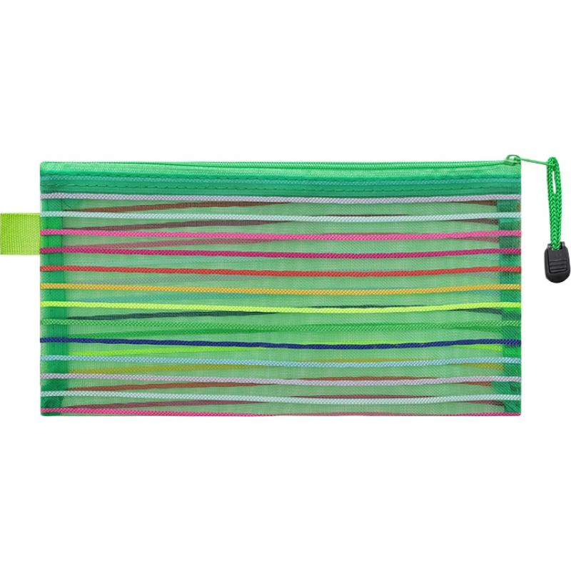 Colorful Mesh Zipper Pouch Bags Transparent Pencil Case Makeup Cosmetic Storage Bag Travel Organizer Stationery Office School