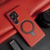 Foldable Bracket Lychee Genuine Leather Case For Samsung Galaxy S26 Ultra S25 FE S24 S23 S22 S21 Plus Back Cover Phone Case Capa