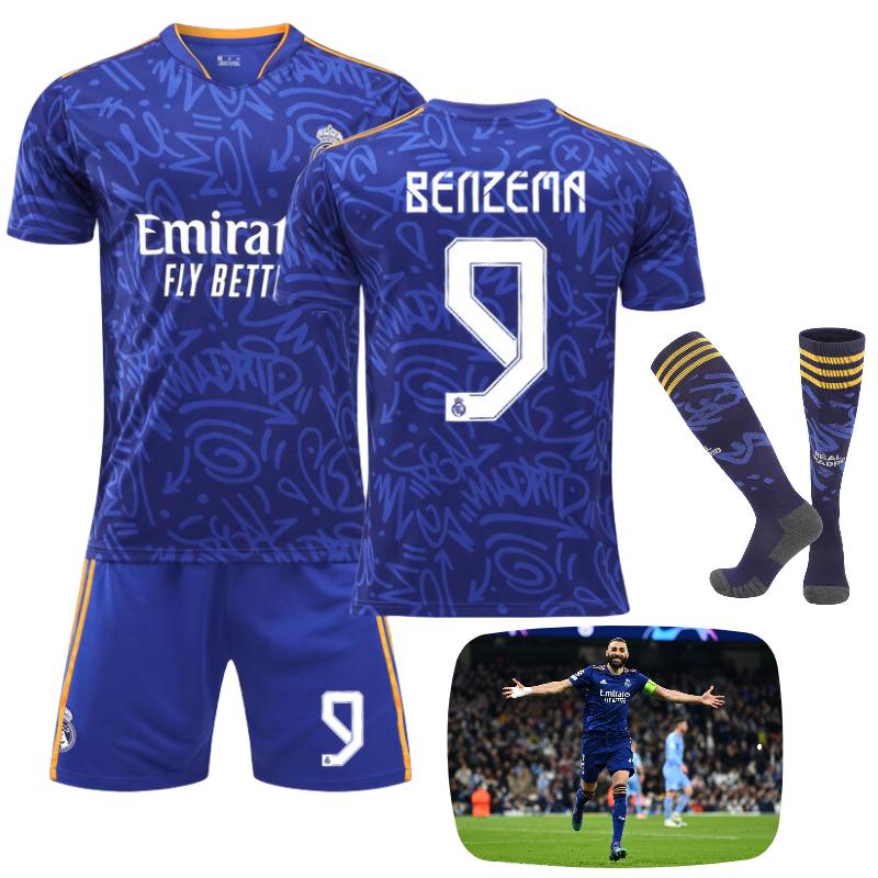 Season 2122 Real Madrid Number 9 Benzema Kid Adult Soccer Jersey Sports Apparel