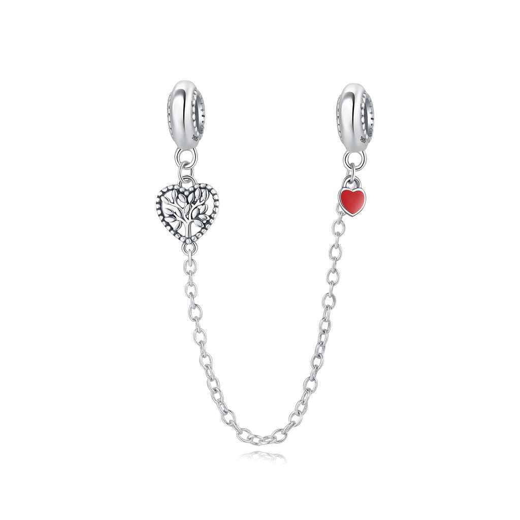 Kralen Onderdelen Koperen Metaal Bedel Kralen Onderdelen Authentiek Origineel Liefde Leven Boom Veilige Veiligheidsketting Kralen Onderdelen Compatibel Met Armband