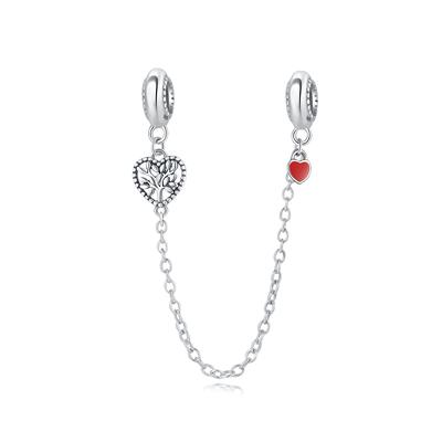 Bead Charms Copper Charm Bead Charms Authentic Love Life Tree Safety Chain Bead Charms Compatible With Bracelets Jewellery Diy Women Gift Accessory
