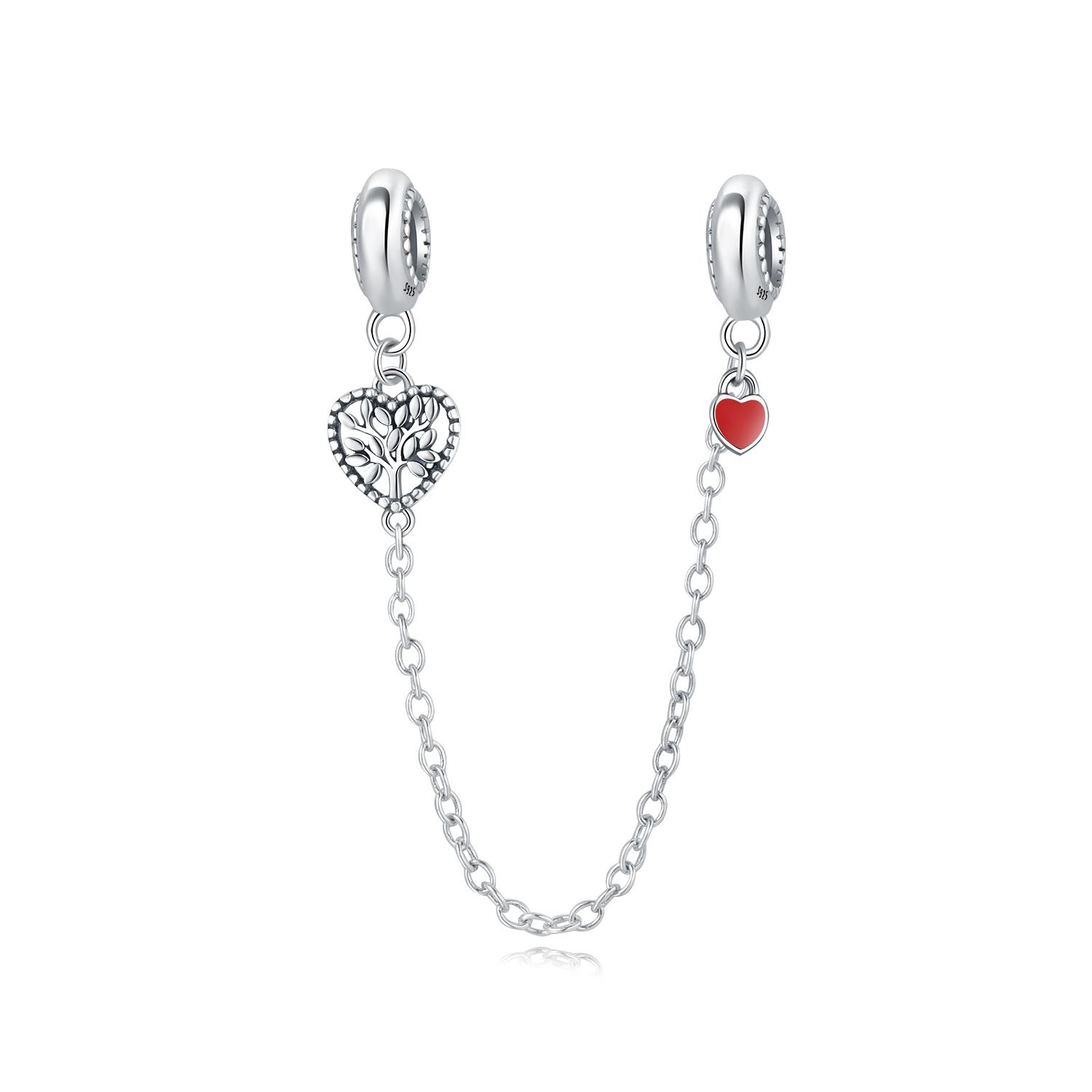 Bead Components Copper Metal Charm Bead Components Authentic Original Love Life Tree Secure Safety Chain Bead Components Compatible With Bracelet