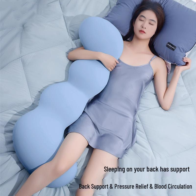 Ergonomic Long Body Pillow for Pregnant Women and Adults - Ideal for Side Sleeping and Leg Support