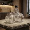 Alcohol Storage With Airtight Seal Tractor Shaped Whiskey Glass Decanter, 300ML Wine Bottle with Lid, Clear Flask Home Bar Decorative for Spirits,