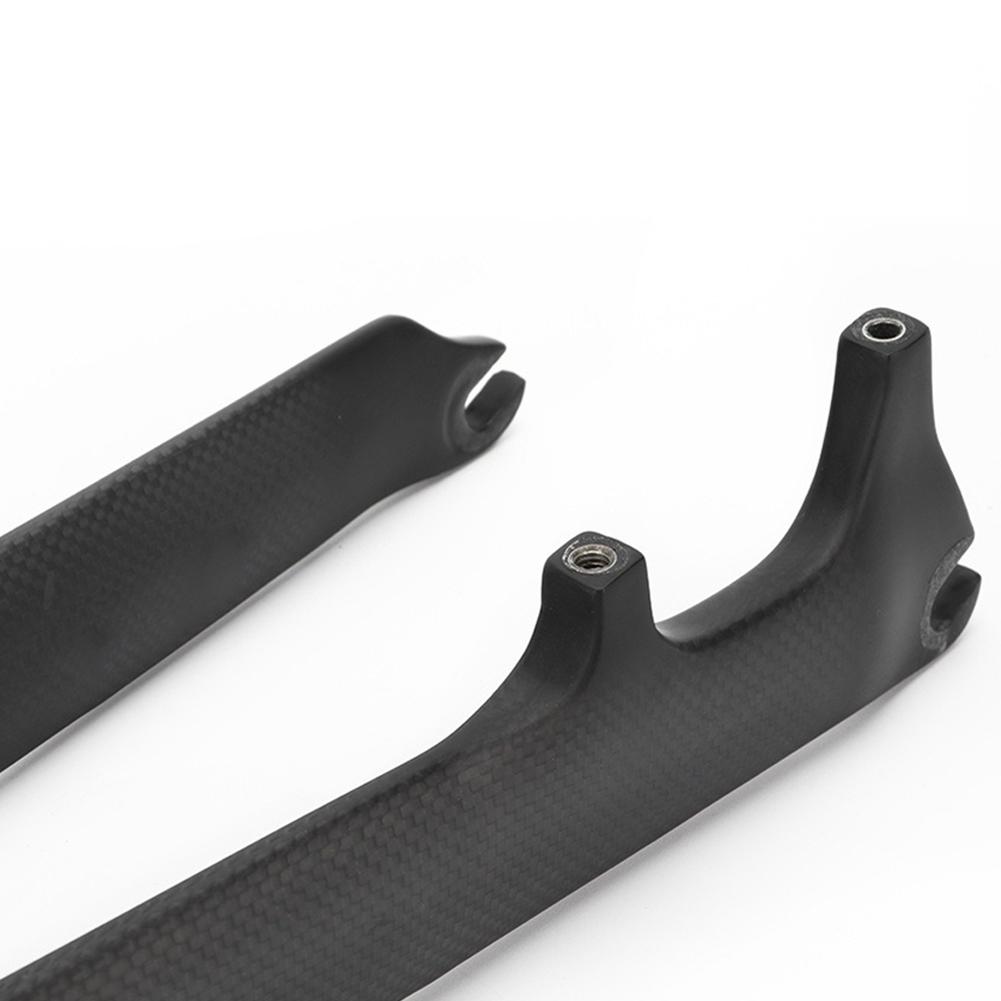 Folding Bike Front Fork, 3K Carbon Fiber Fabric Texture, Bicycle Fork 349-100mm Compatible For 349/14 "/16" 305 Folding Bike Accessories