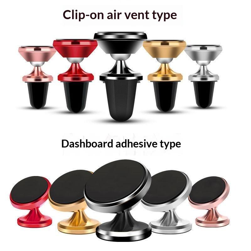 Metal Magnetic Car Phone Mount 360° Rotatable Strong Magnet Holder Easy Install Universal for All Mobile Phones Daily Use