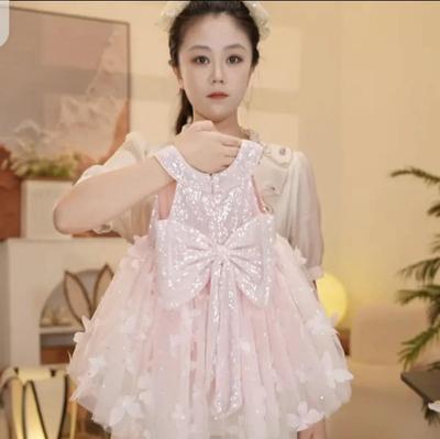 Mädchen Glitzerndes Prinzessin Puffrock Kleid - 2025 Frühling/Herbst Mode