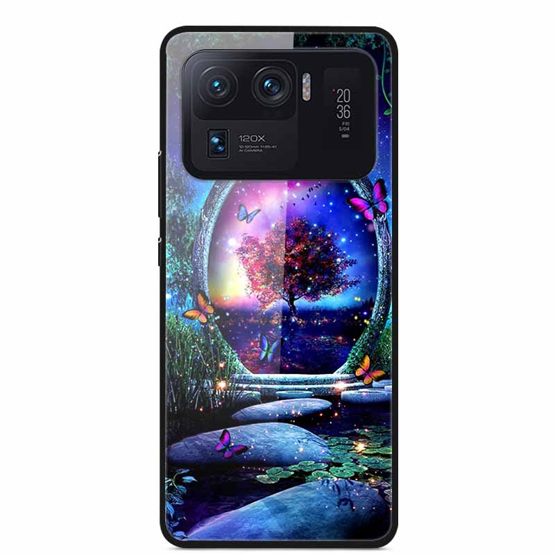 

Tempered Glass Case For Xiaomi Mi 11 Ultra Cases Lite Silicone Bumper Hard PC Phone Cover for Xiaomi Mi 11 Lite Cases Mi11 Ultra Mi 11