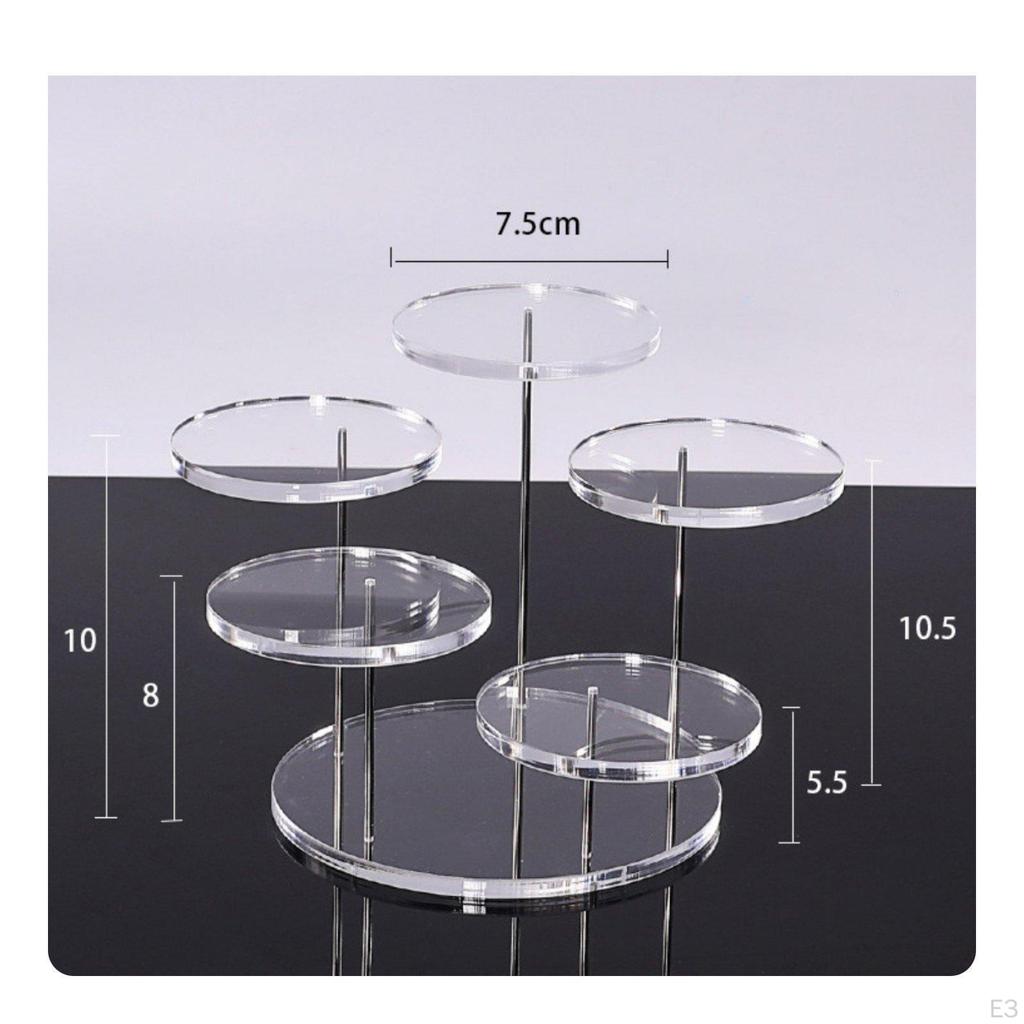Acrylic Display Shelf Tiered Organizer Transparent Jewelry Stand for