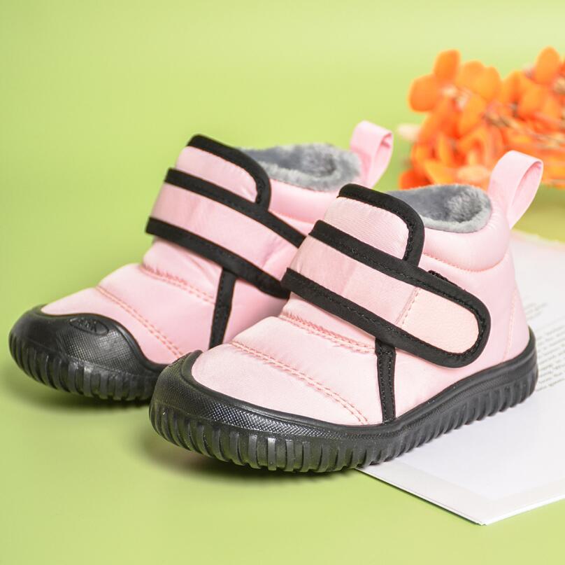 

Winter children velvets cotton shoes baby casual soft-soled warm cotton boots boys and girls short snow boots 21 розовый