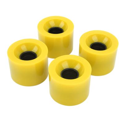 4PCS Roue de Skateboard PU de Rechange Faible Bruit Multifonctionnel Roulettes pour Planche de Surf Terrestre Jaune