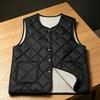 Women's 2025 Collarless Cotton Vest - Autumn/Winter Large Size Round Neck Waistcoat