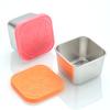 Stainless Steel Snack Box Leak Proof Food Container Sauce Cups with Silicone Lids 60ml Leak-Proof Condiment Bowls for Salad Dressing Ketchup