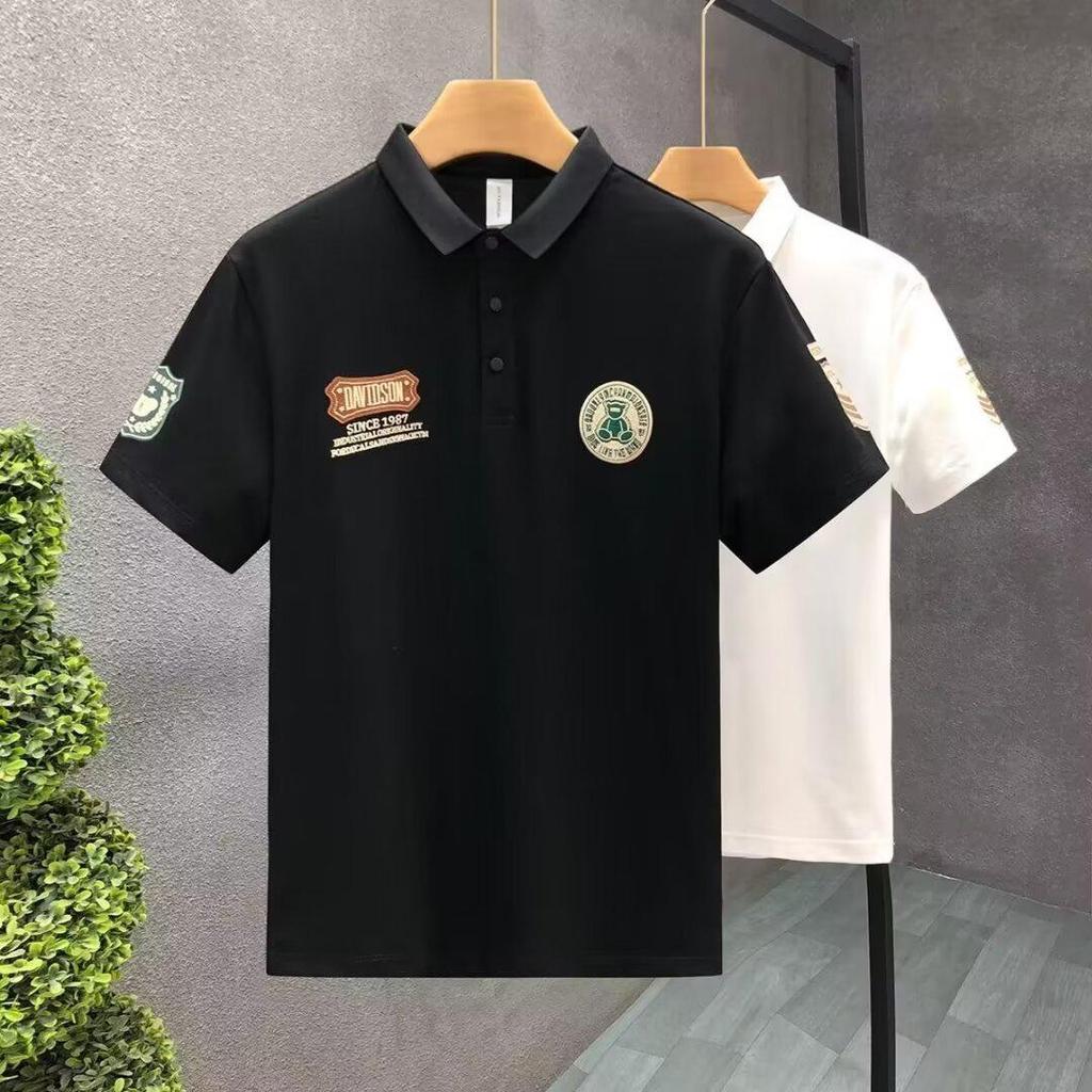 2024 Slim Trend Korean Style Men's Polo T-Shirt - Lapel, Short Sleeve, Versatile Summer Fashion Top