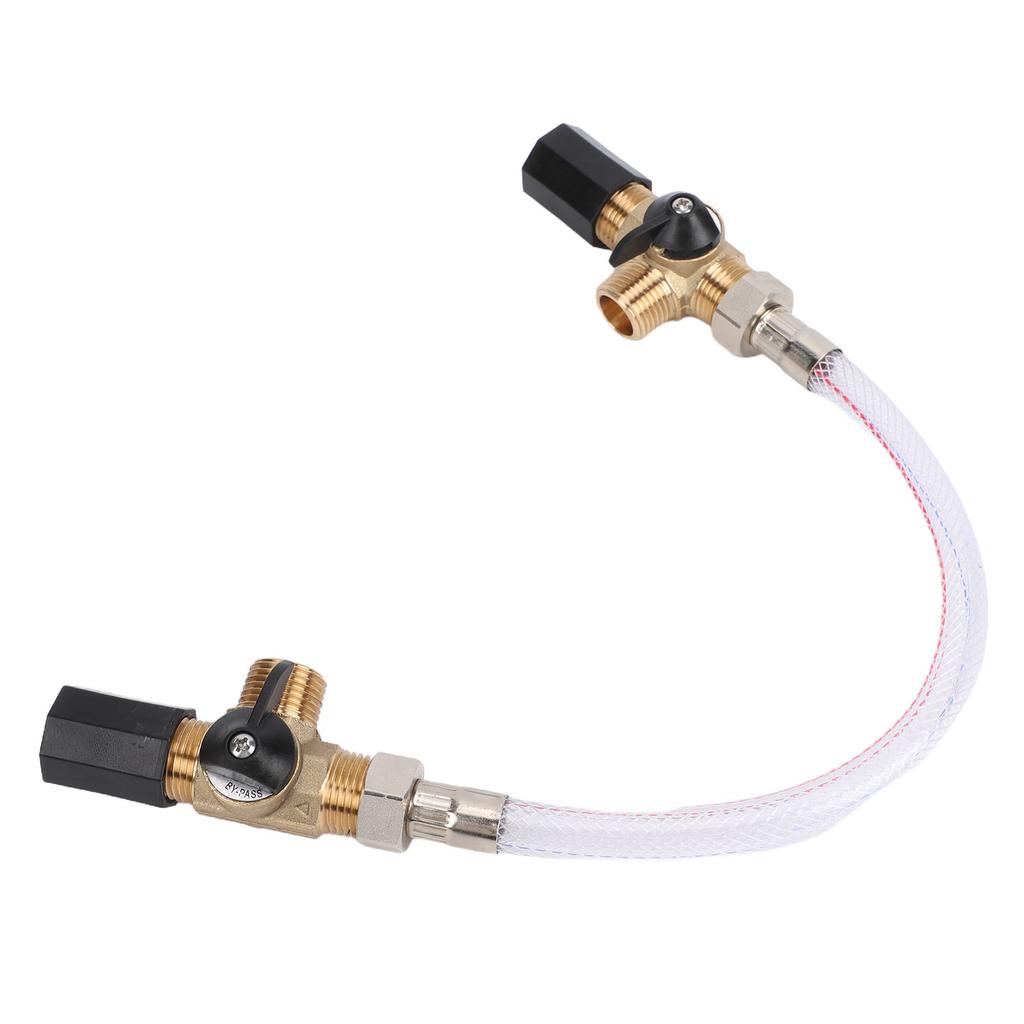 Wohnmobil Warmwasserbereiter Bypass-Kit 1/2 Zoll NPT 3-Wege Messingventil Schlauch und Anschluss Warmwasserbereiter Schnellverschluss Bypass-Kit