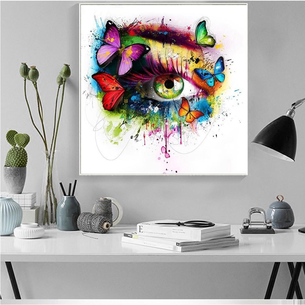 5D diamantová malba Zvířecí motýl Kamínky Obrázek Diamantové vyšívání Diamantová mozaika Dekor Home