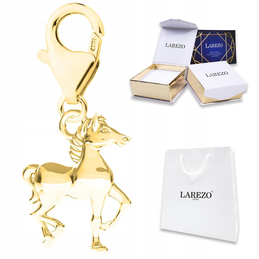 Gold Hanging Pendant with Horse Animal for Horse Lovers Silver 925