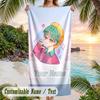 Beach Towel Kpop Demon Hunters Print Custom Name Text Soft Towel for Swimming Pool