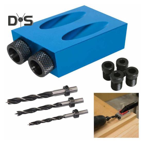 Pocket Hole Screw Jig 15 Degrees Drill Joinery Kit Compact Design Portable Woodwork Guides Joint Angle Locator Tool