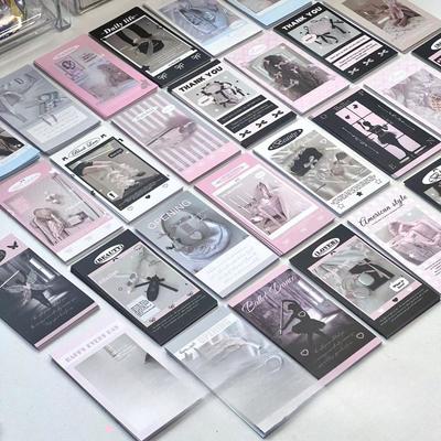 100 pezzi adesivo sigillo rosa nero estetica balletto ragazza vendita articoli fotocard sacchetto a bolle scatola aeromobile etichetta adesivo sigillo
