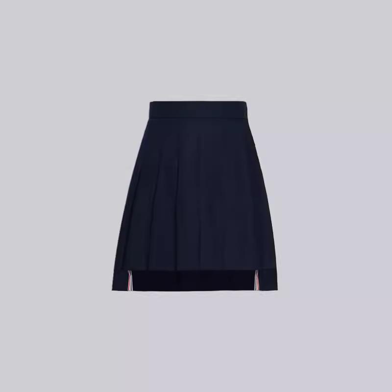 TB [Official Authentic] College Style Pleated Skirt, Women's Half Length Skirt, High Waist Slimming Versatile A-line Skirt