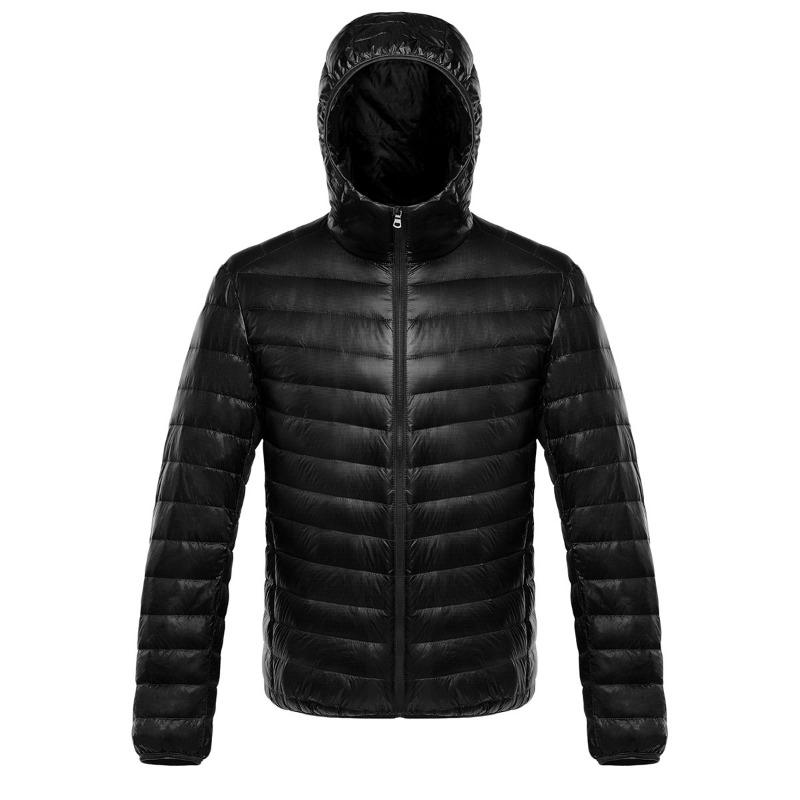 

Bitter Winter Siyu Men s 90 Fleece Solid Color Light Down Jacket Men s Hooded Hooded Winter Jacket Plus Size Men s Clothing M чёрный