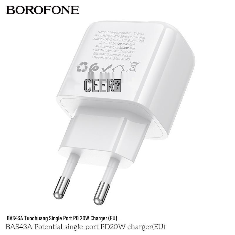 BAS43A EU Type-C 20W Fast Charger for Apple 14/15 Devices