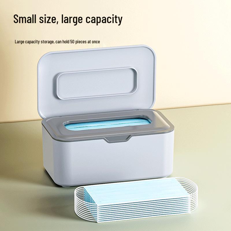 Lidded Dustproof Storage Box for Tissues, Wipes, Gloves & Masks - Large Capacity