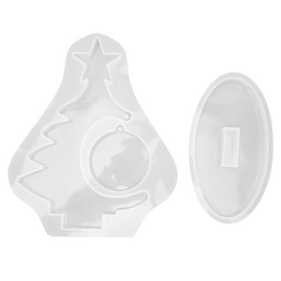 Silicone Craft Mold Christmas Tree Photo Frame Reusable Easy To Clean Christmas Resin Mold for Home