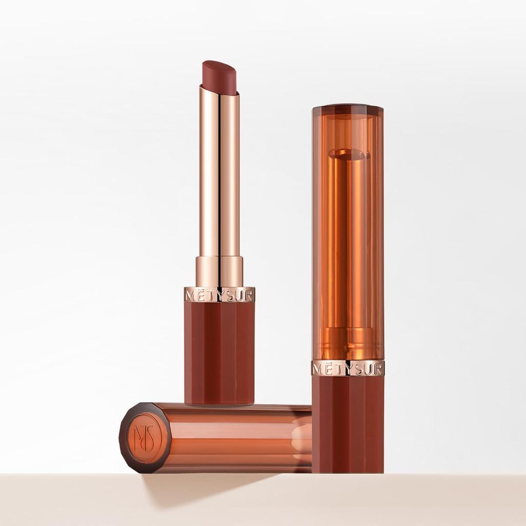 METYSUR Lip Tint Lipstick: Creates Glossy Lips, Moisturizes, Hydrates, Sheer, Plant-derived, Long-lasting, Highly Pigmented, Plump and Soft Lips,