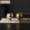 55ml Gilded Silver Ceramic High Footed Teacup Zen Tea Bowl Cute Cup Tea-tasting Meditation Cup Jianzhan Master Cups Cafes Craft