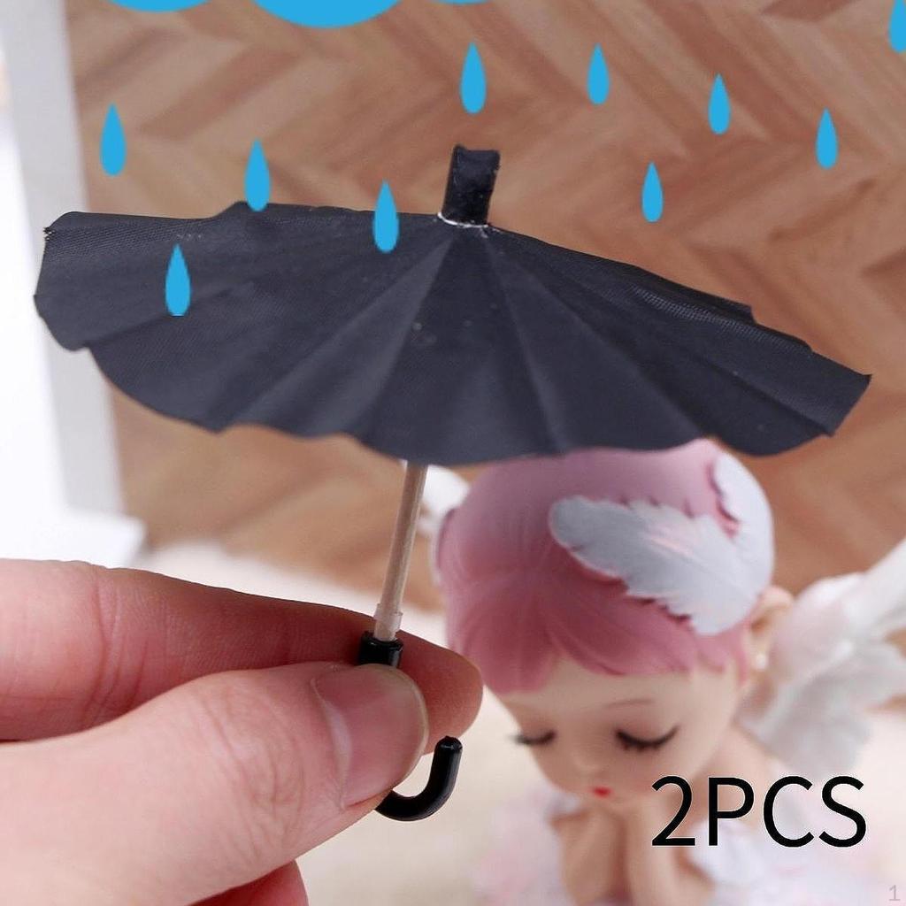2x 1:12 Scale Doll House Umbrellas, 1: 12 Miniature Dollhouse Life Scene