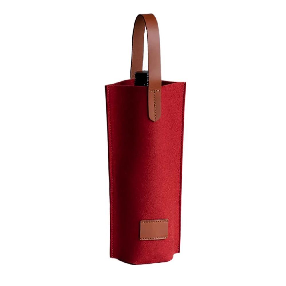 Solid Color Wine Bag Single Double Wine Carrier Bag Simple Felt Bag